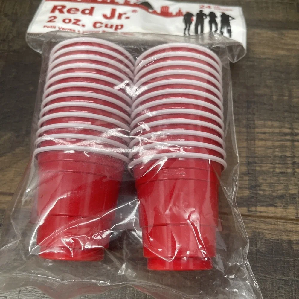 Red Jr. 2 Oz. Red Plastic Cups (24-Pack)